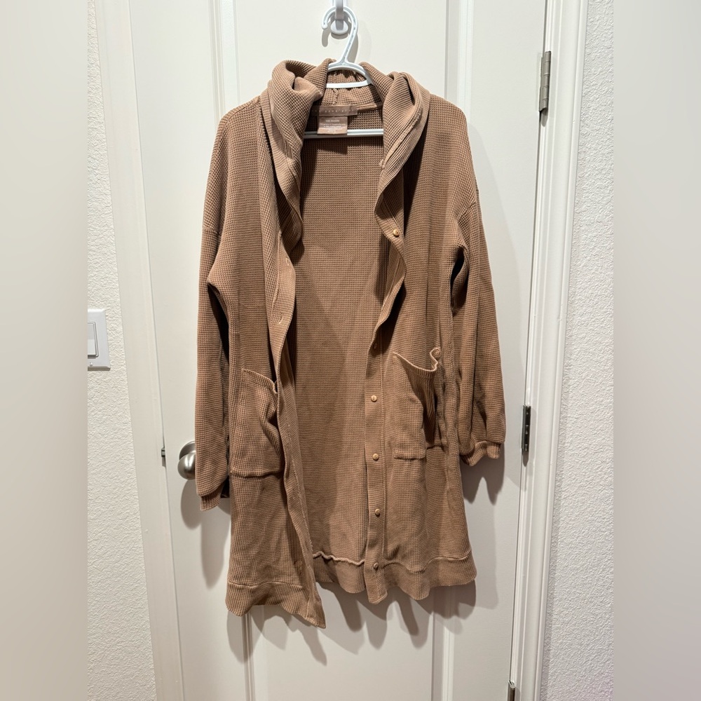 NWOT - Waffle Lounge Cardigan with Hood